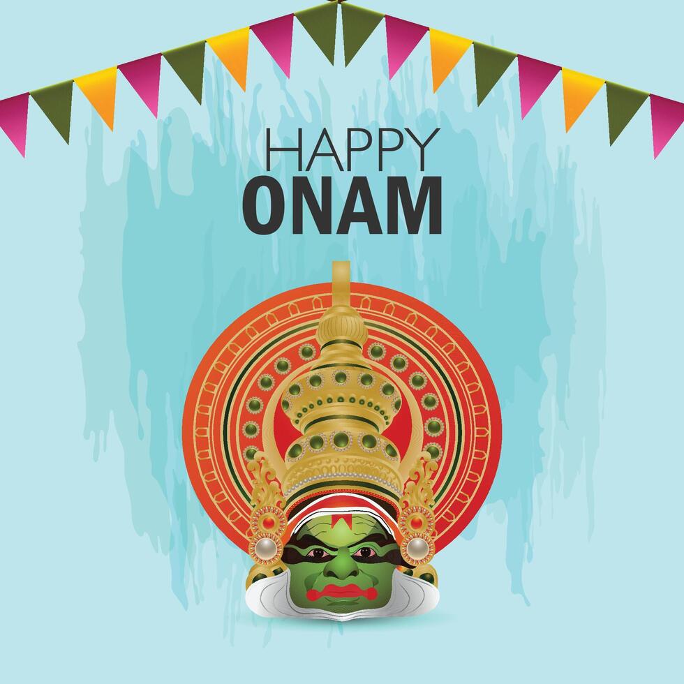 Hindu cultural festival happy onam concept vector