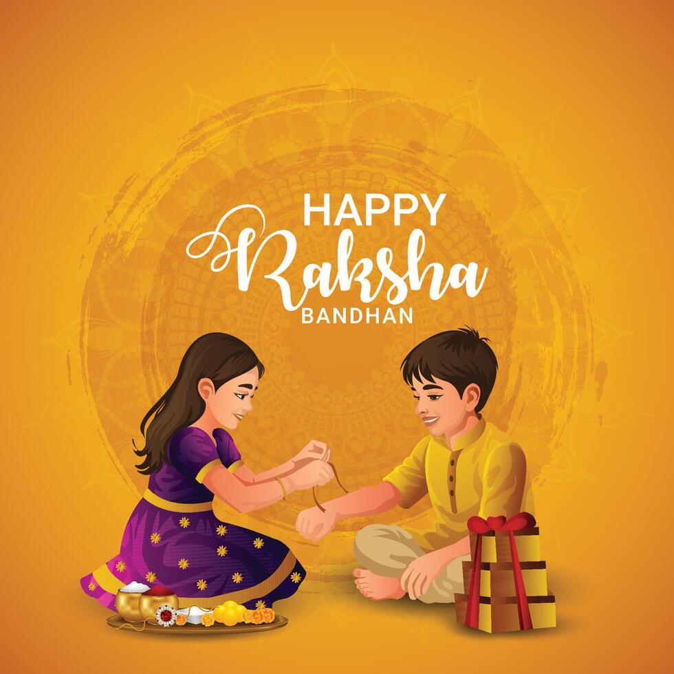 Happy raksha bandhan celebration card background vector