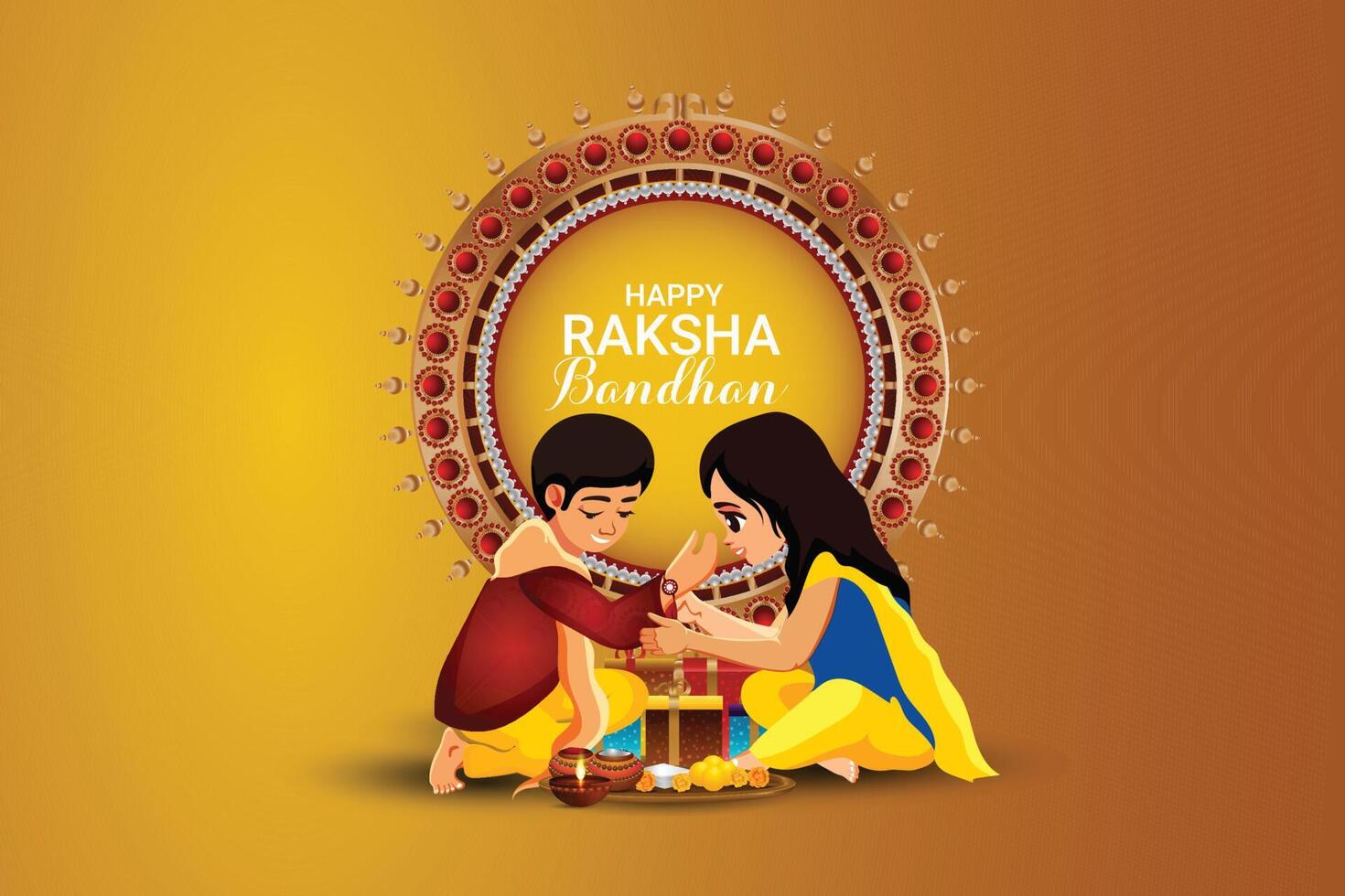 Raksha bandhan celebration card vector