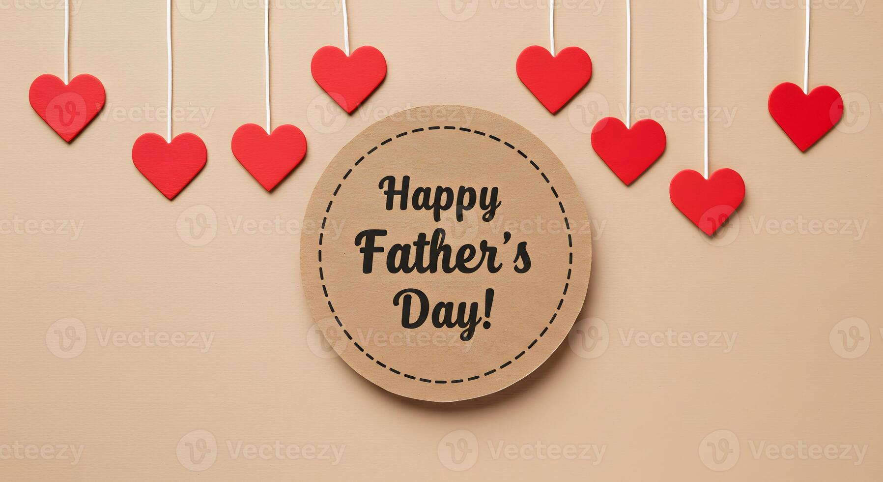 Wooden Happy Fathers Day Greeting photo
