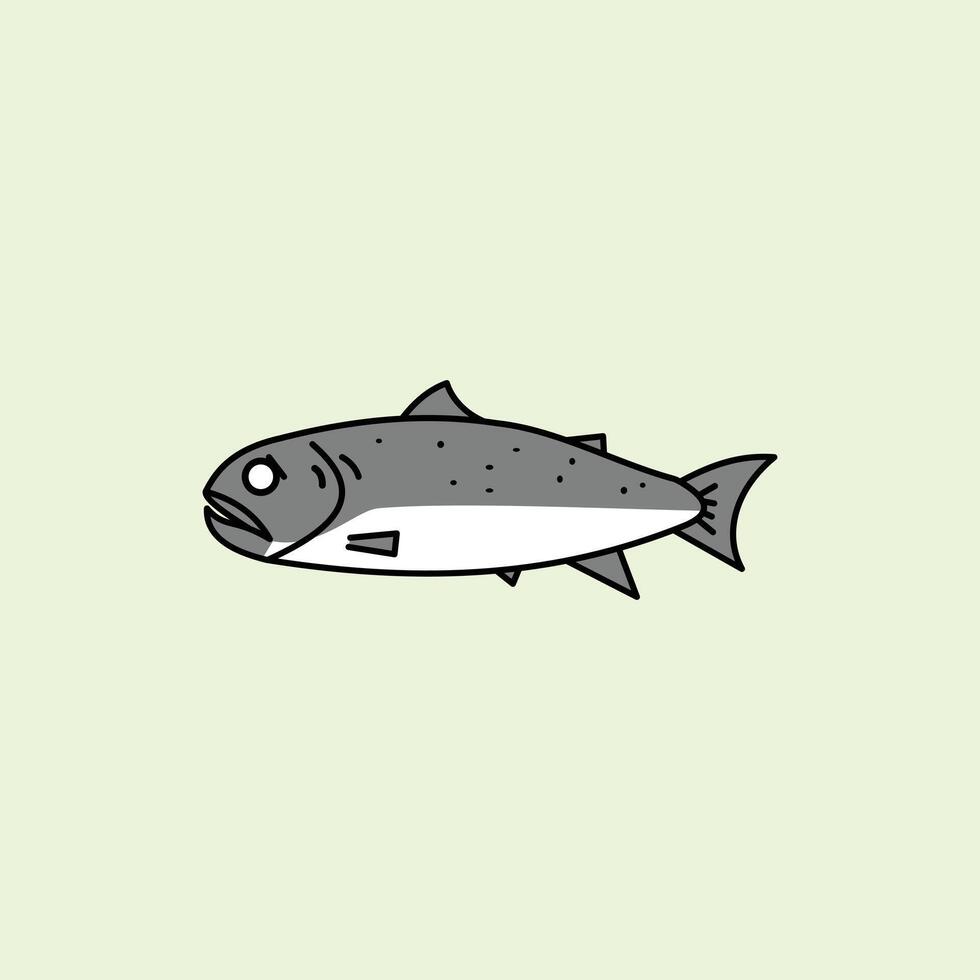Tuna fish icon illustration element design isolated on white background. Eps 10. silhouette design elements with a nature theme. icon symbol animal water in gray and white vector