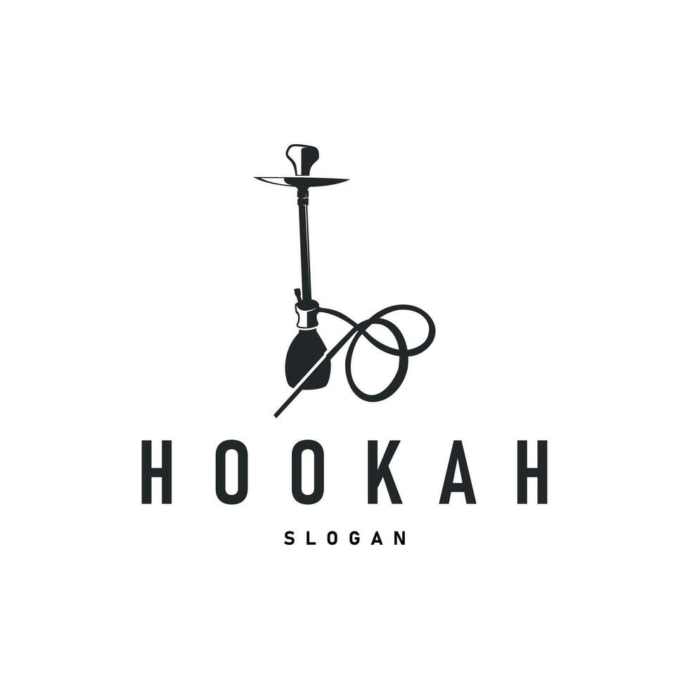 retro vintage design shisha bar concept logo hookah smoke pipe template hookah vector