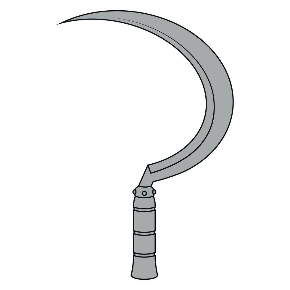 Agricultural sickle curved blade tool for harvesting vector