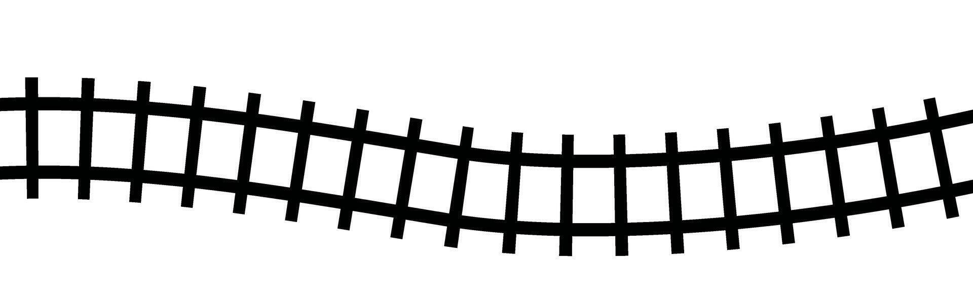 Top view train railroad track. Railway line road map path illustration. illustration isolated on white background. vector