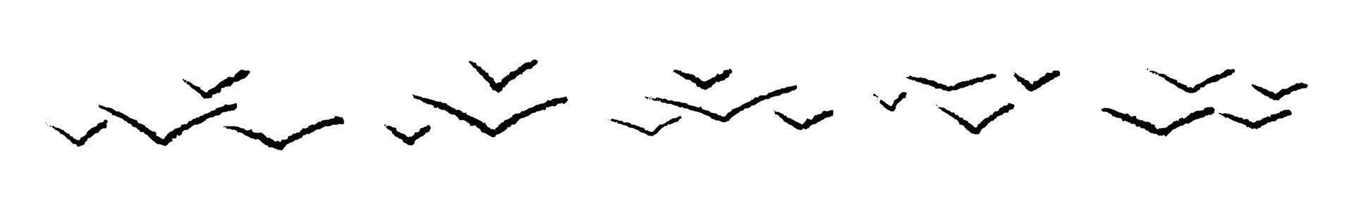 Minimal flying bird with crayon details, clean nature-inspired design. Flat illustration isolated on white background. vector