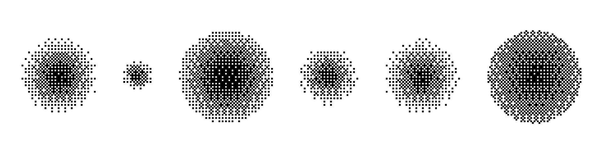 Noisy gradient dots with grain texture. Vintage halftone spheres and stipple effects. Flat illustration isolated on white background. vector
