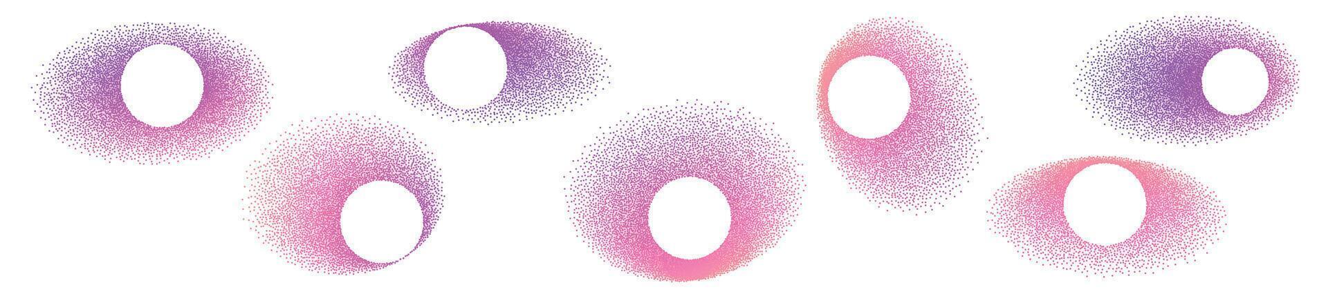 Fluid shapes with gradient aura and blurred color effect. Abstract elements with smooth transitions. Flat illustration isolated on white background. vector