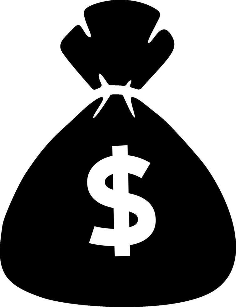 Money bag icon with dollar icon vector