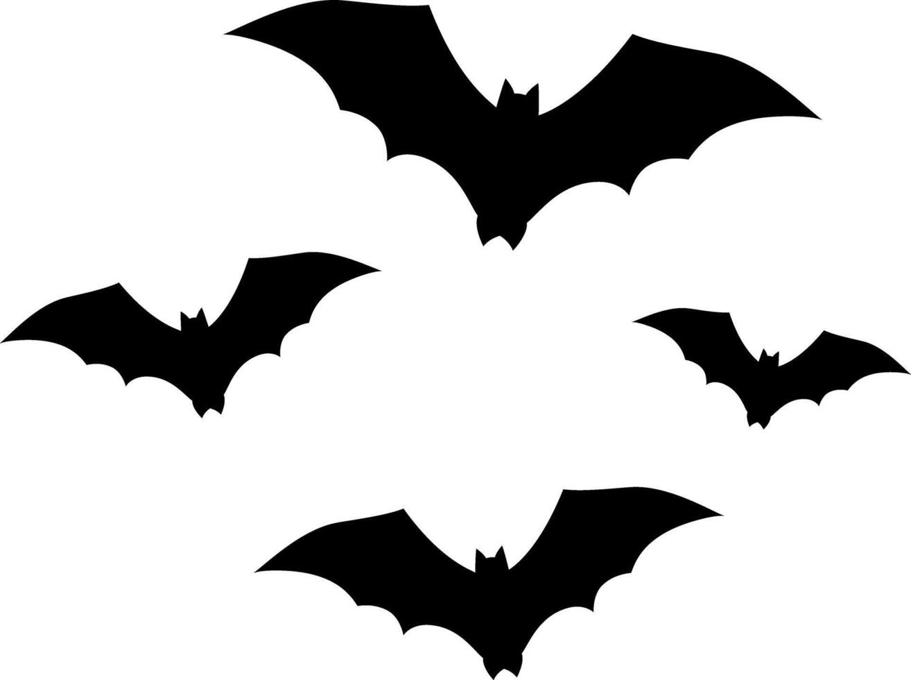 Collection of black bats vector
