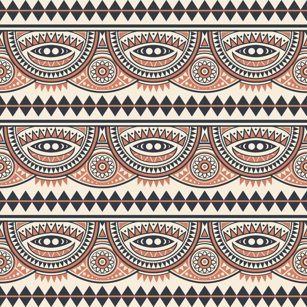 seamless color ethnic tribal pattern folk embroidery combined with Mexican Aztec geometrics. Perfect for graphic art, rug design, wallpaper, wrapping and clothing. vector