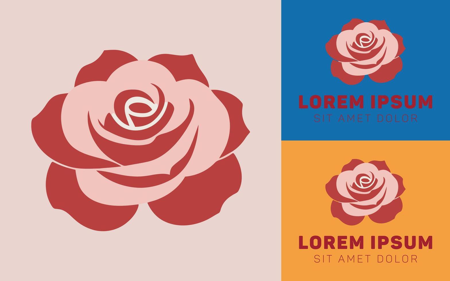 Charming Red and Yellow Rose Design in a Simple, Modern Style vector