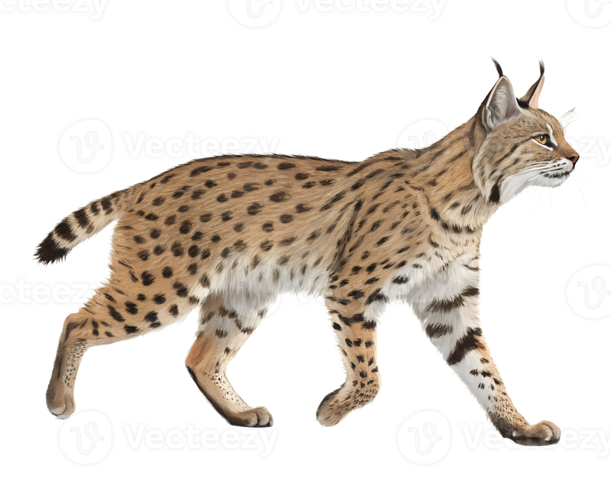 Kodkod walking, isolated on a transparent background png