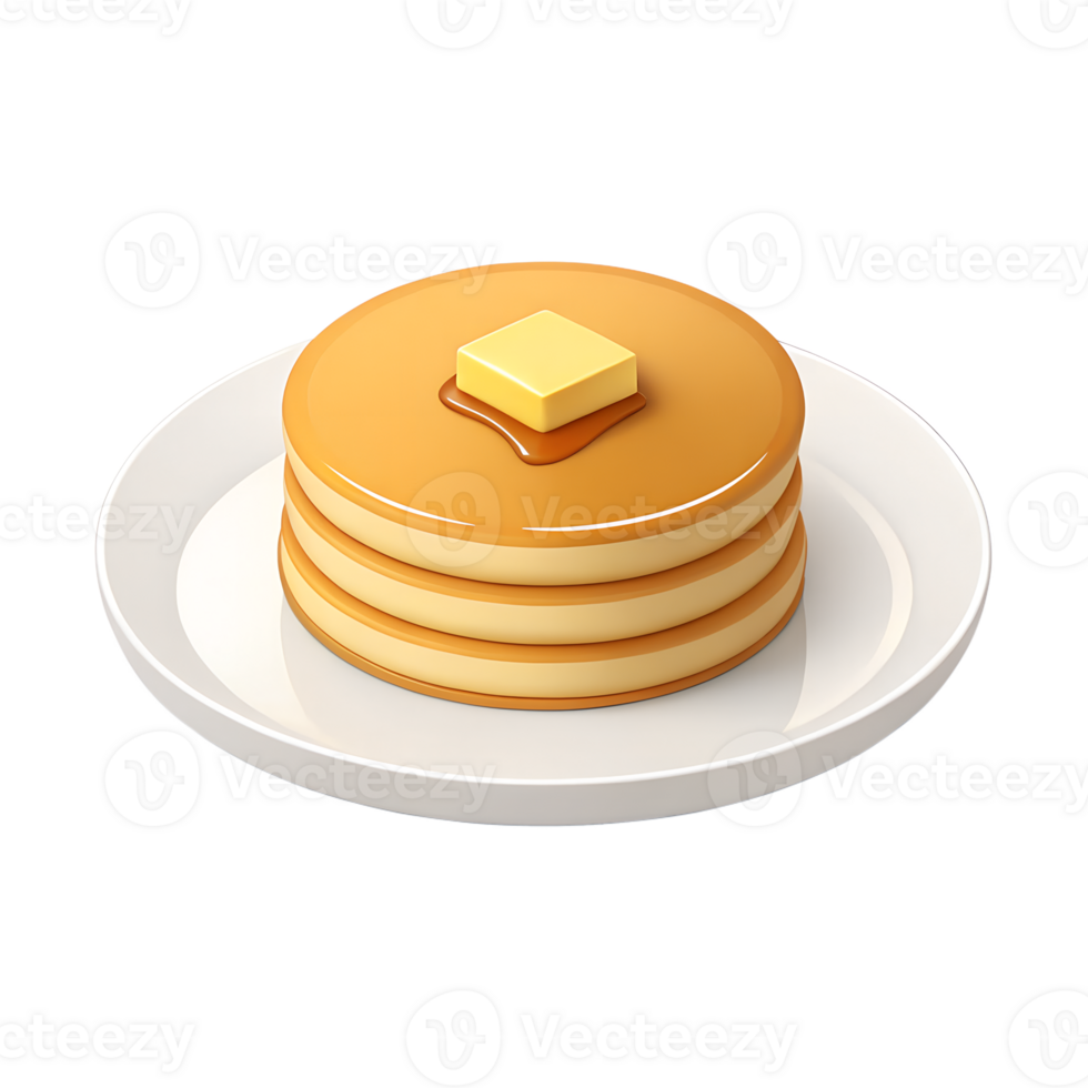 3D icon, Minimalistic pancake, isolated on a transparent background png