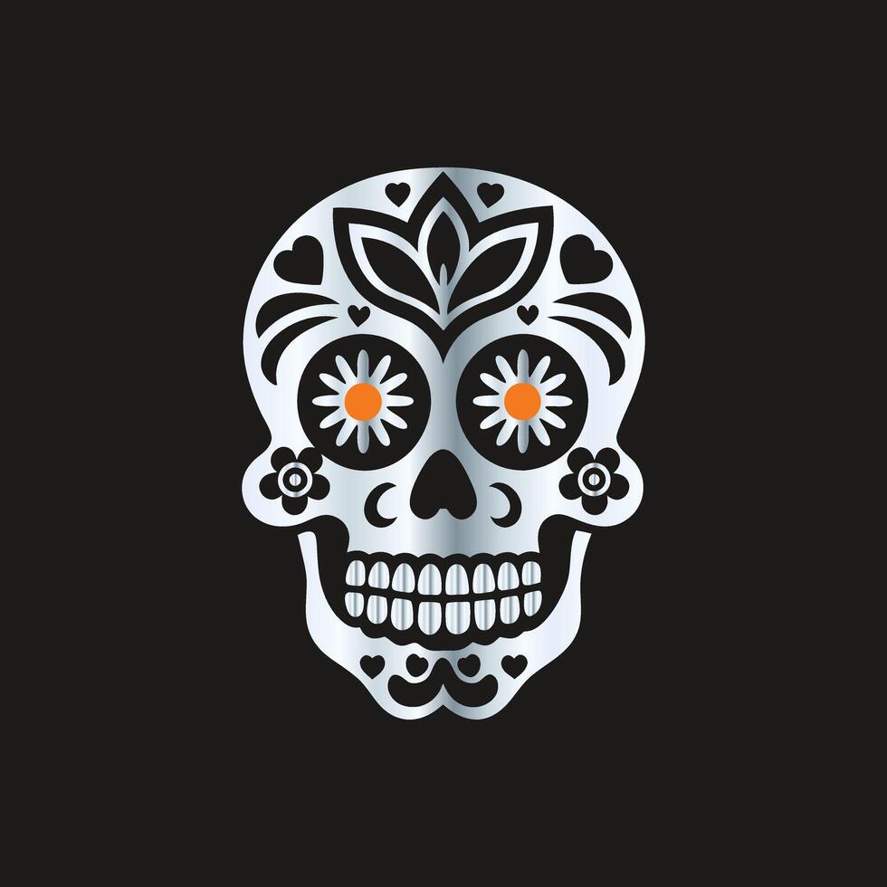 day of the dead skull illustration . vector