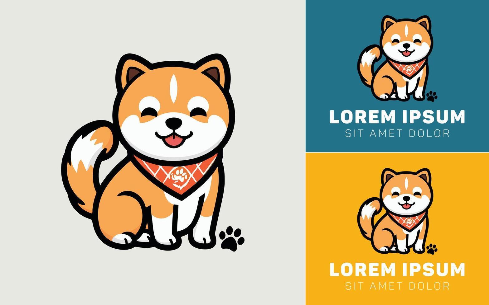 Happy Shiba Inu with Wagging Tail Icon vector