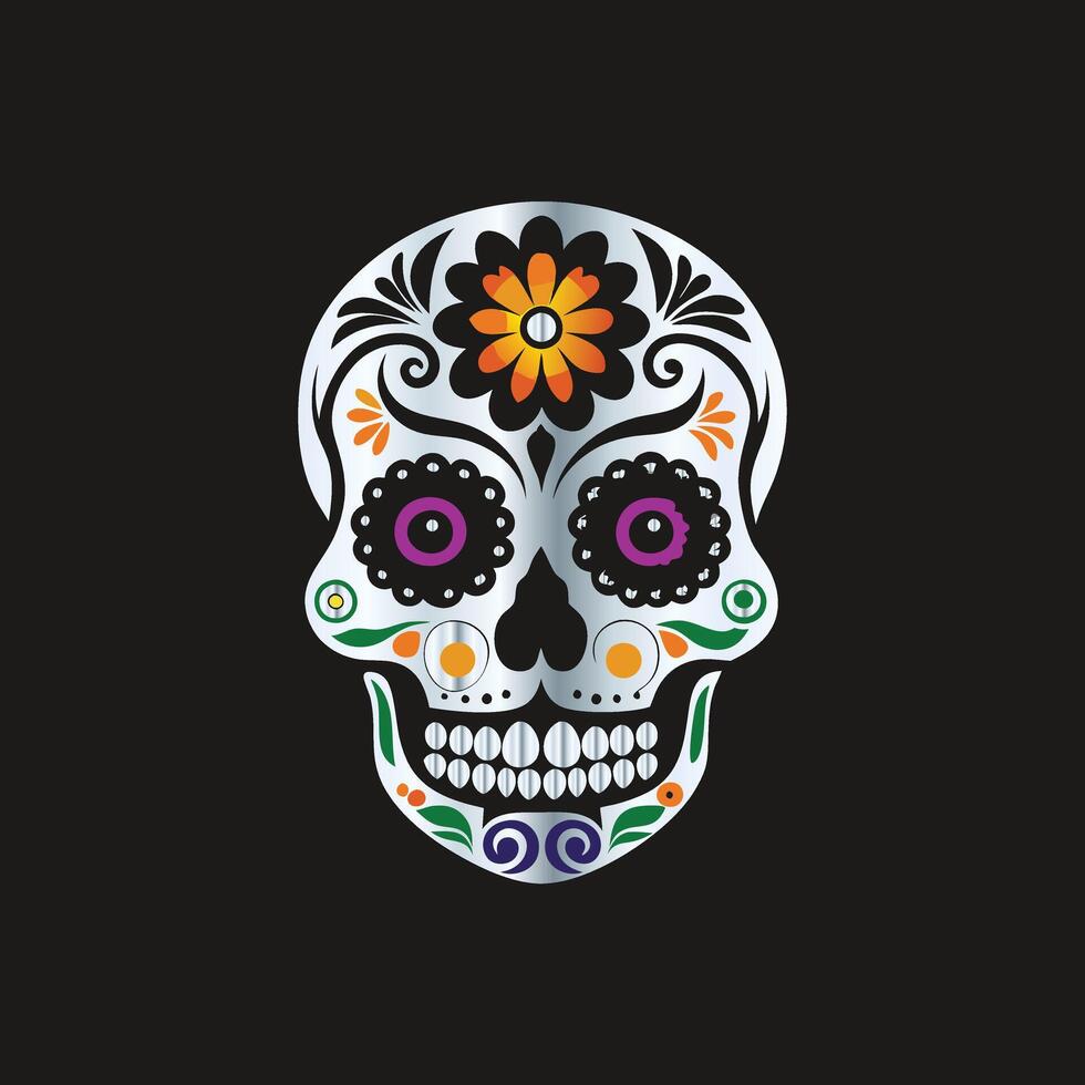 day of the dead skull vector