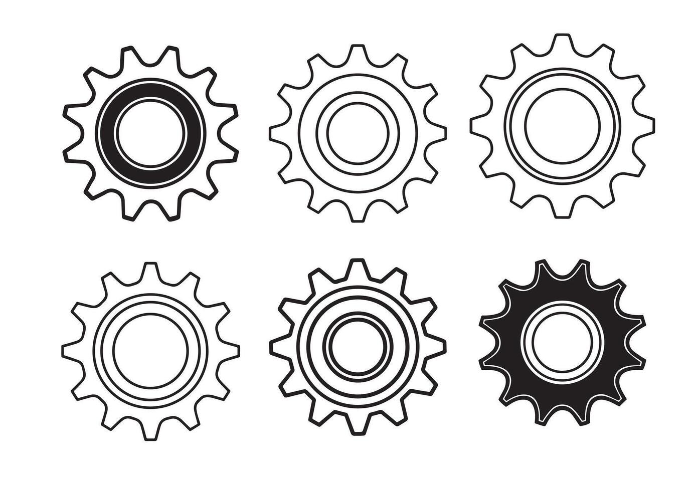 Gear Logo Template icon Set vector