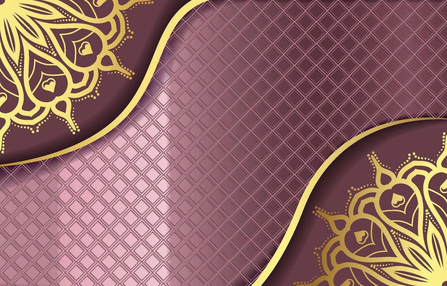 Aesthetic Mandala Background in Gold and Purple vector