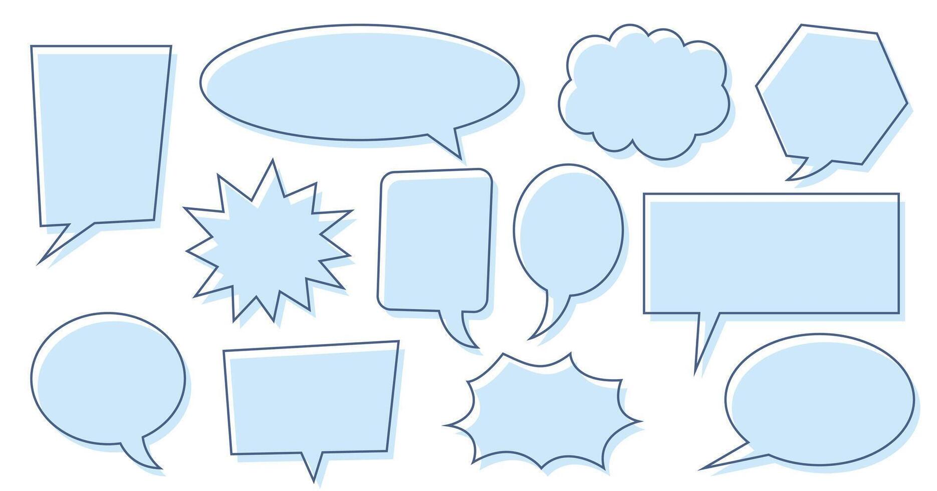 Speech bubble collection, chat bubble, quote background vector