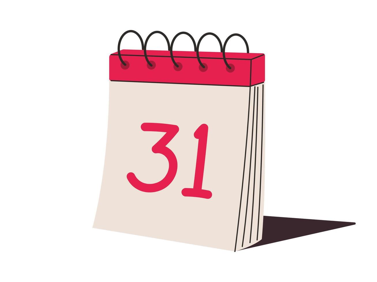 Calendar with date December 31 st, date schedule vector