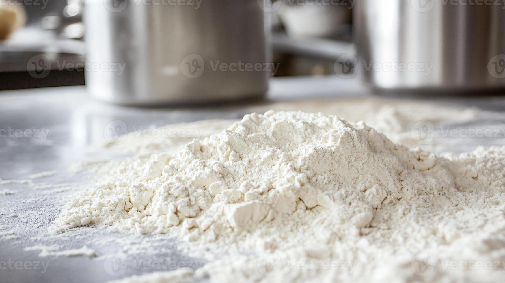 Evenly Spreading Flour on Clean Work Surface photo