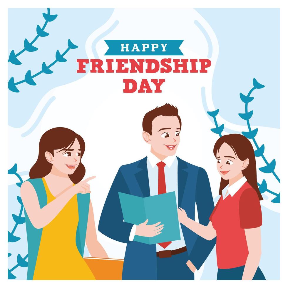 Happy Friendship Day Celebration with Smiling Friends in a Cheerful Setting. vector