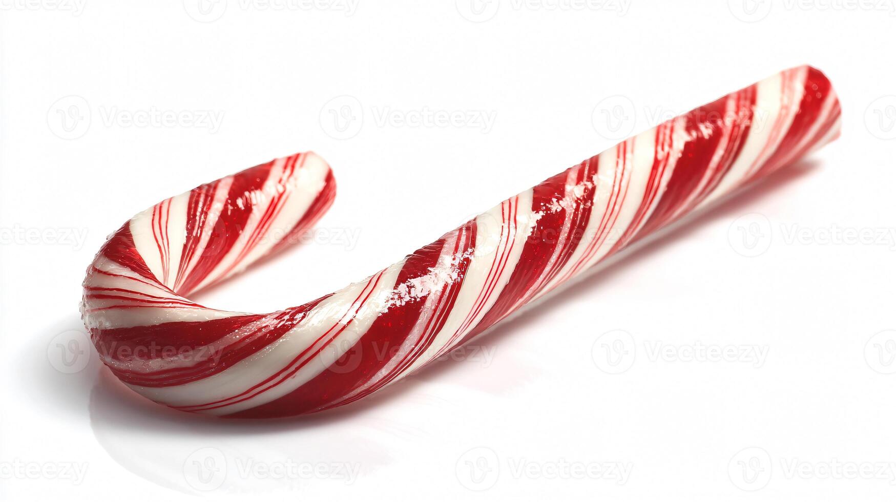 Festive Traditional Christmas Candy Cane on White Background photo