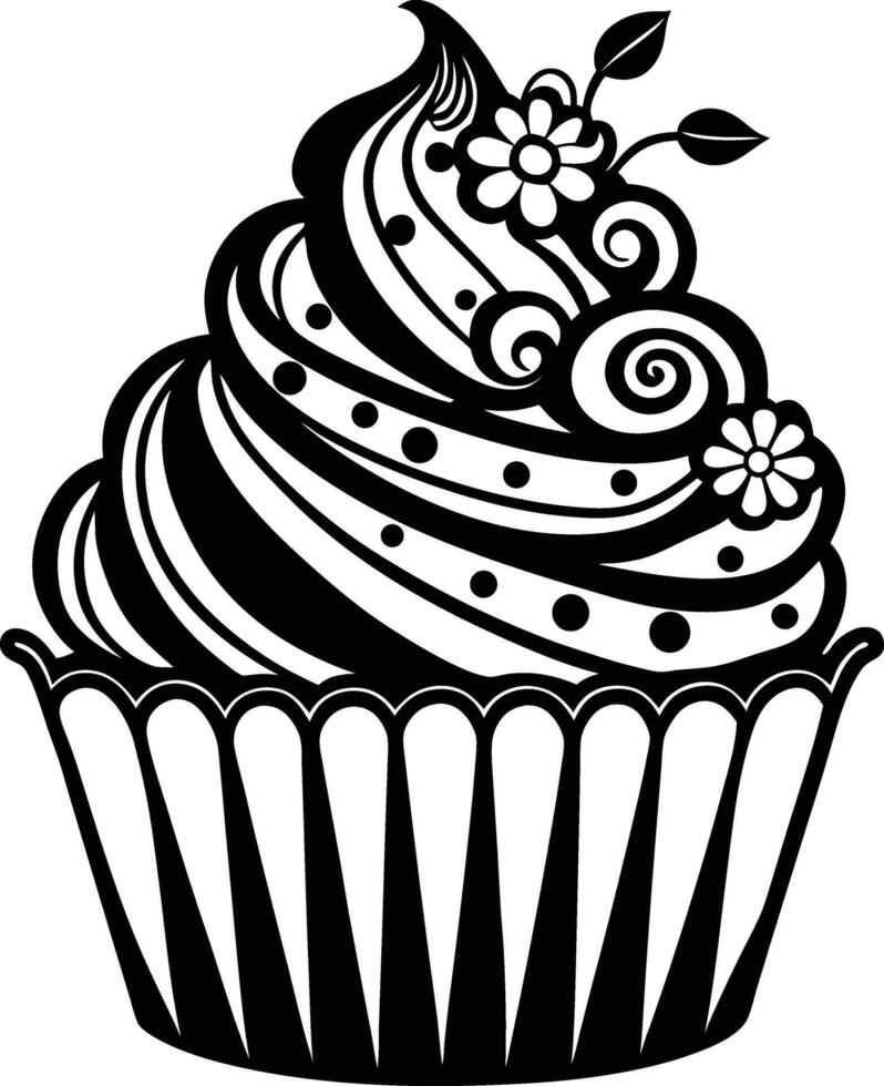 Cupcake coloring pages free printable vector