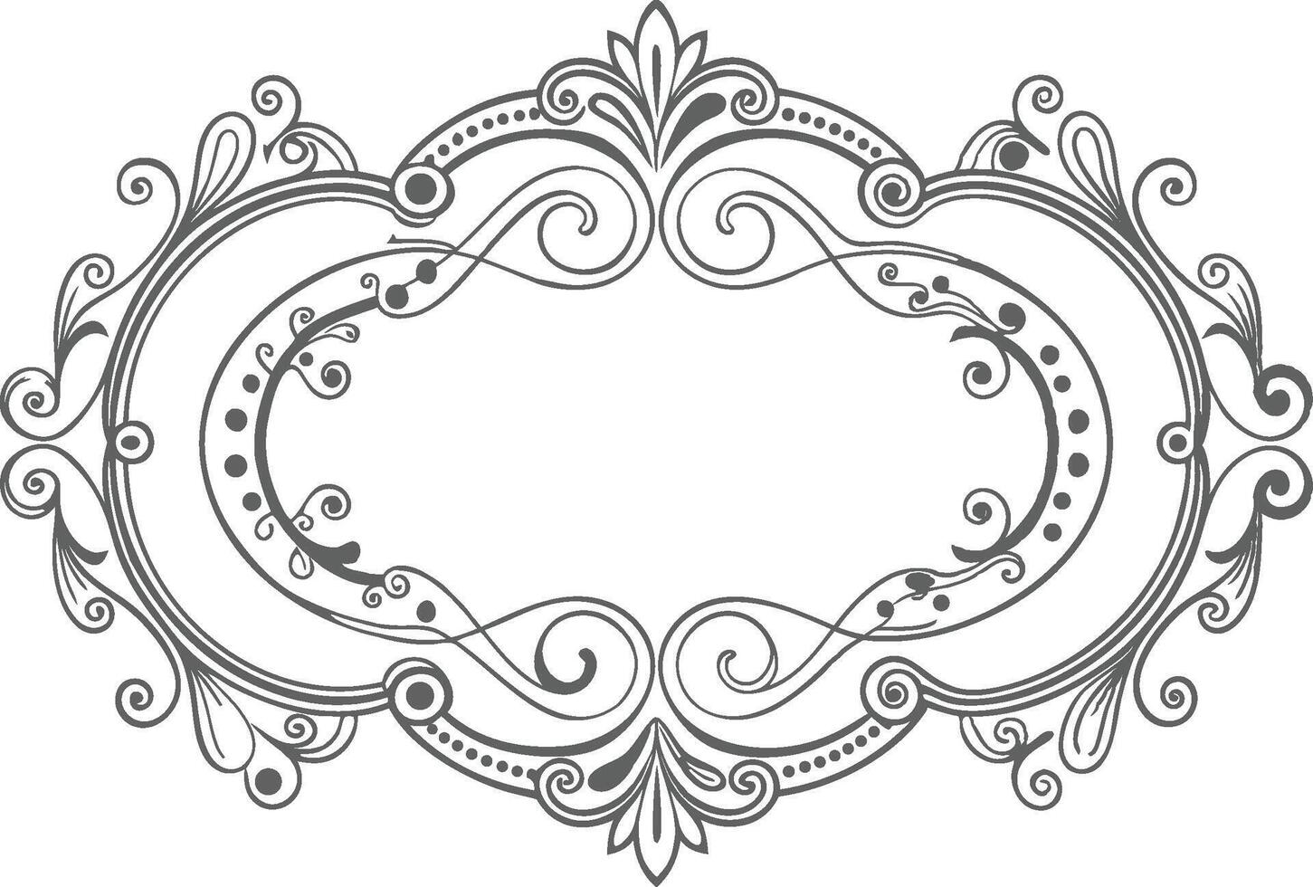 illustration of ornate frame with scroll design vector