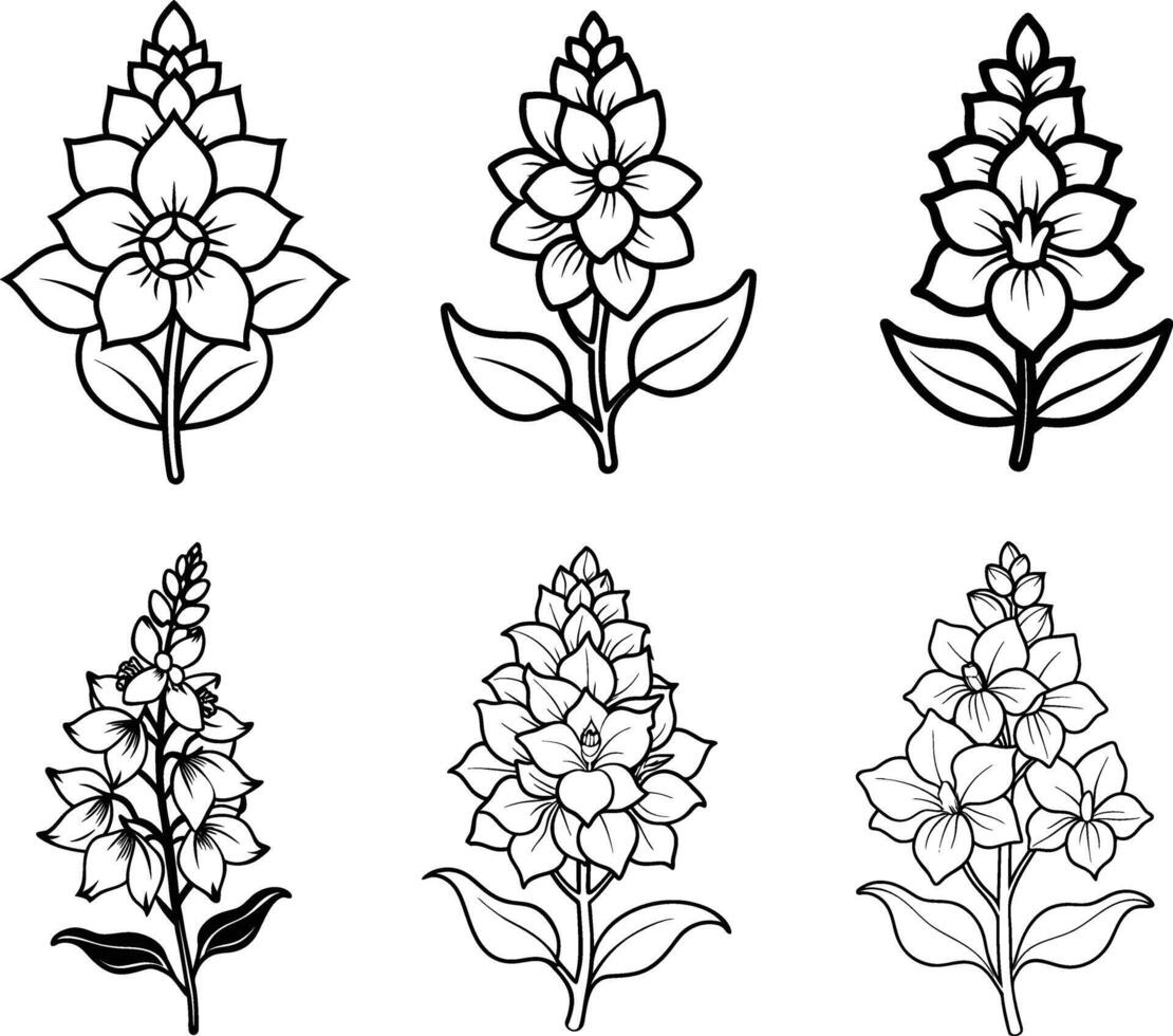 Flower outline illustration vector