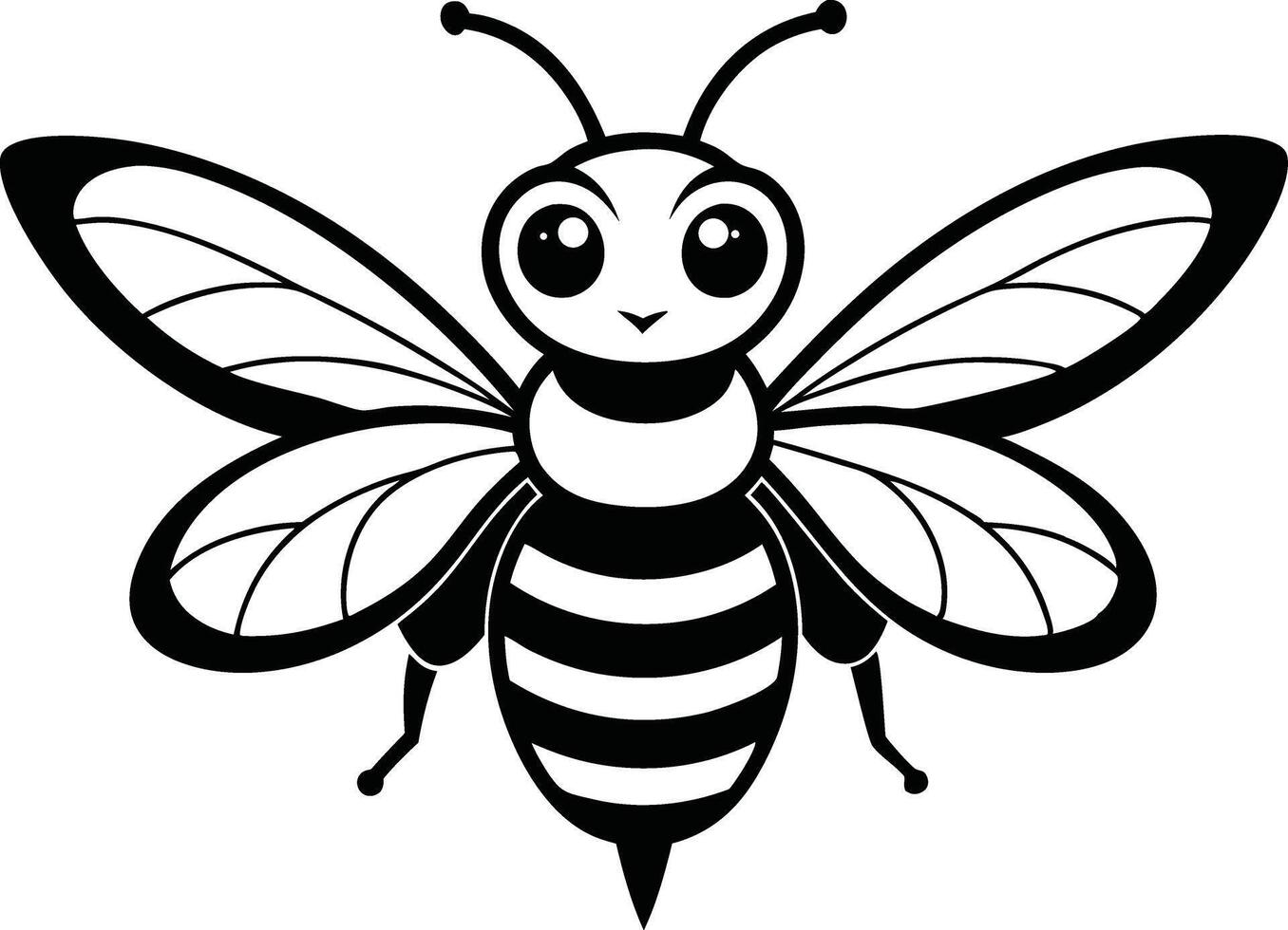 Bee coloring pages free printable vector