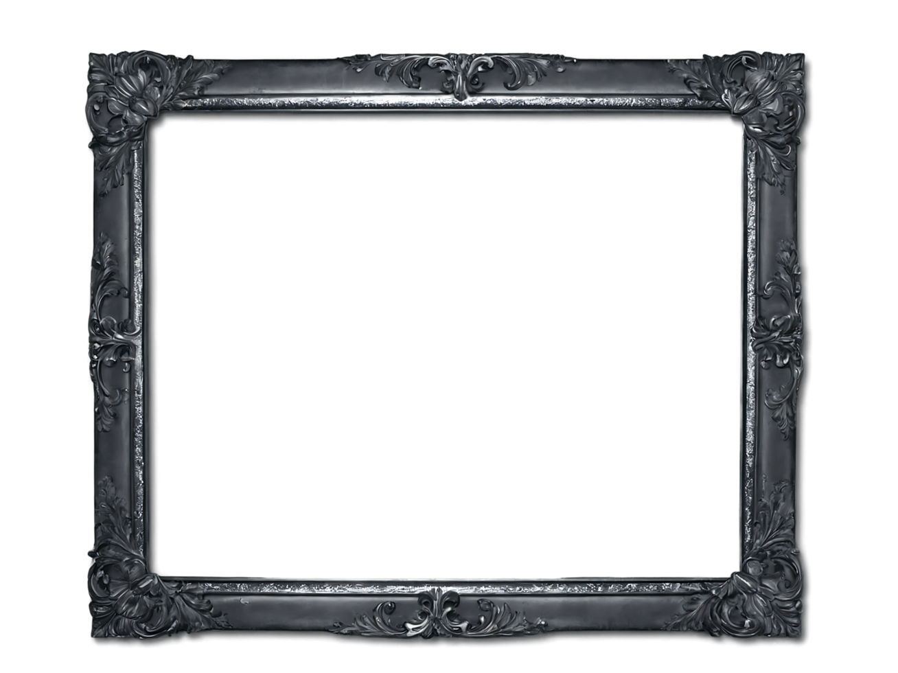 Elegant black ornate frame mockup design template png