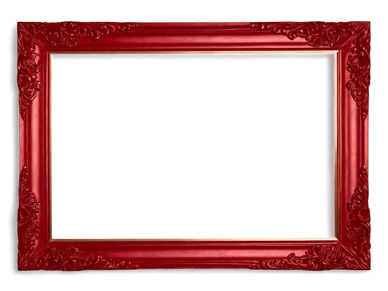 Elegant red ornate frame blank template png