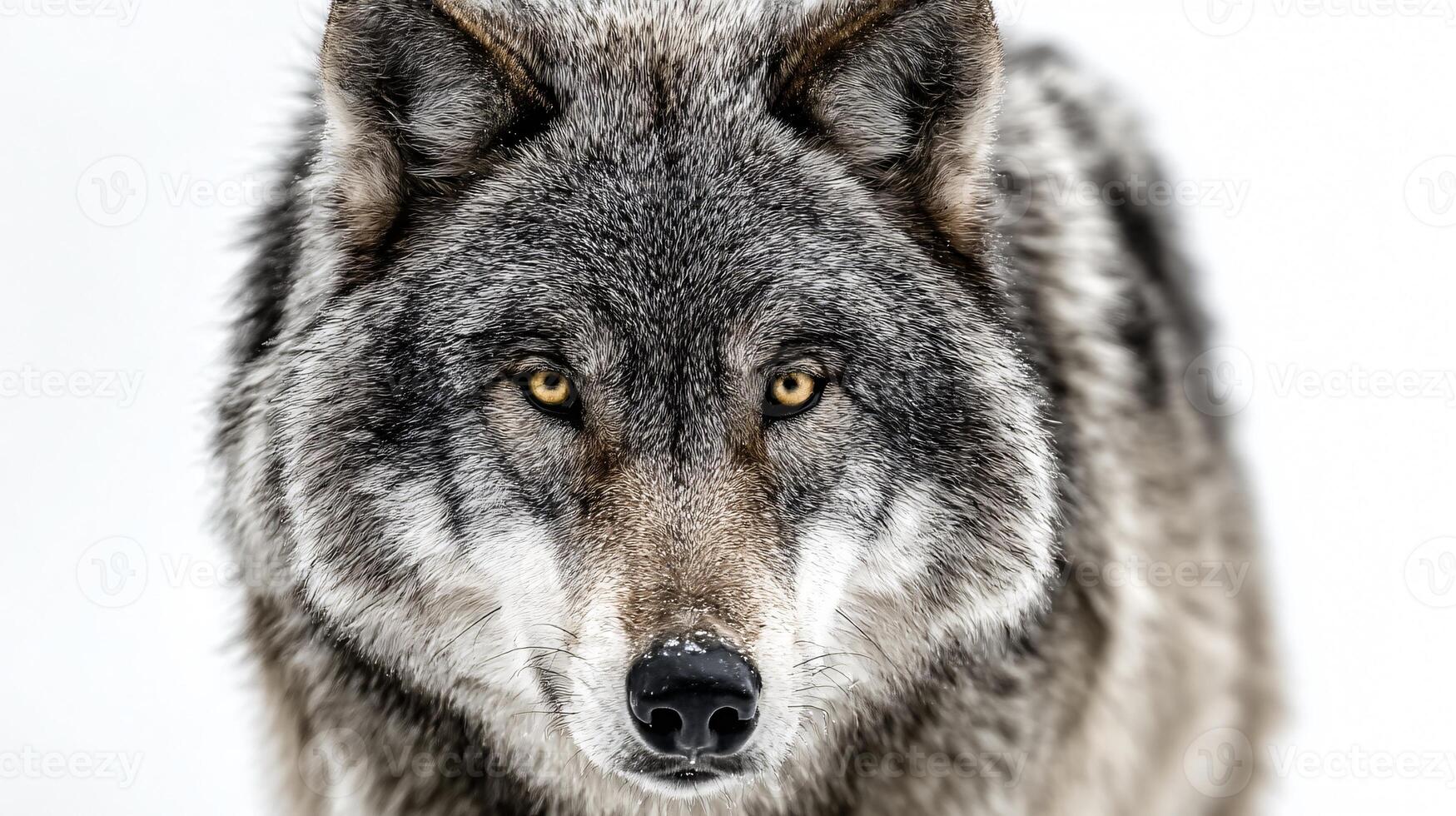 Alpha Wolf Looking Fierce Front View Isolated photo