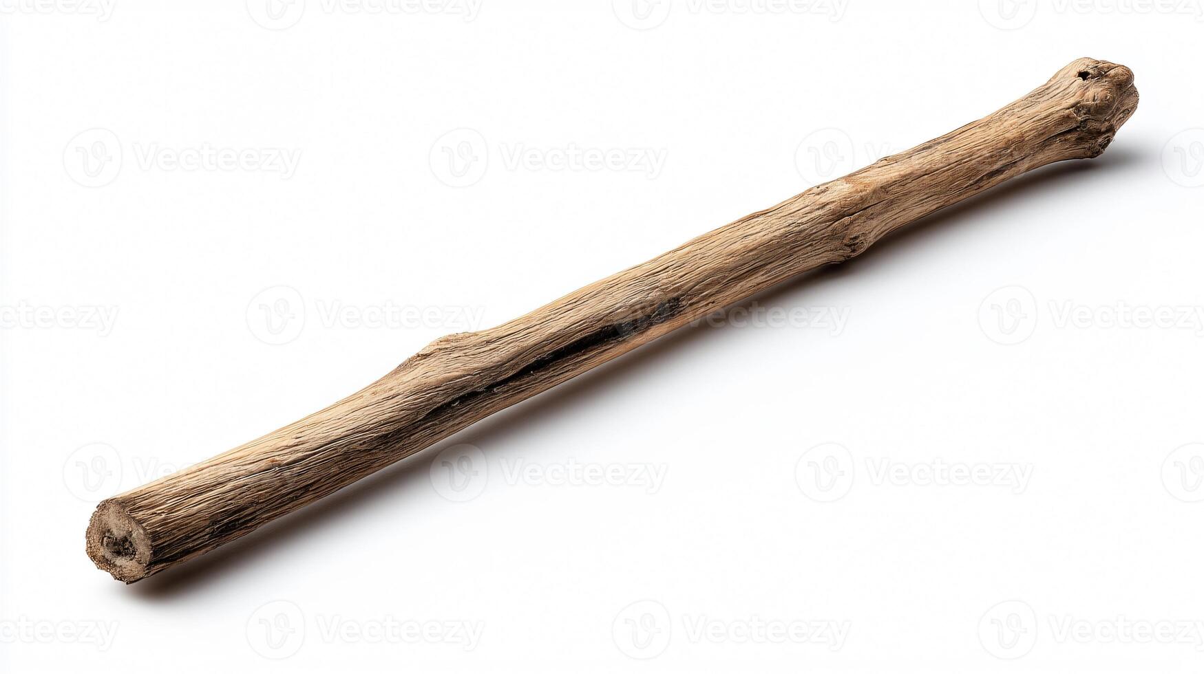 Professional Thick Wooden Stick Isolated on White Background, Versatile Tool for Photography and Crafts photo