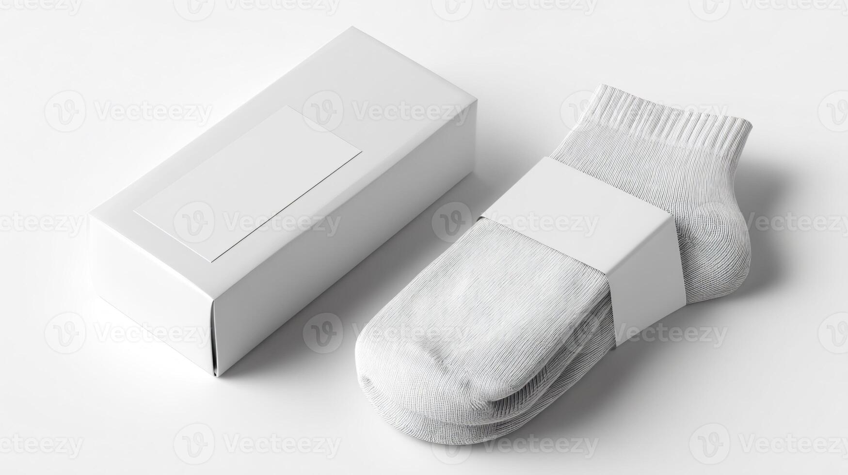 Neatly Folded Socks on Blanket - High Angle View Stock Photo