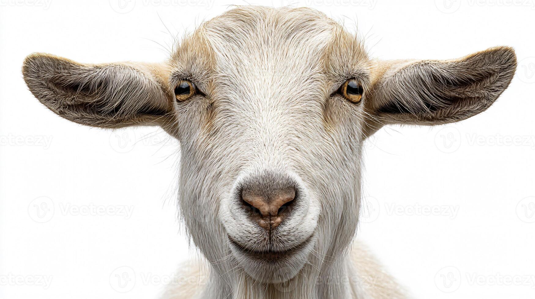 Majestic Goat Portrait on White Background for Design Projects photo