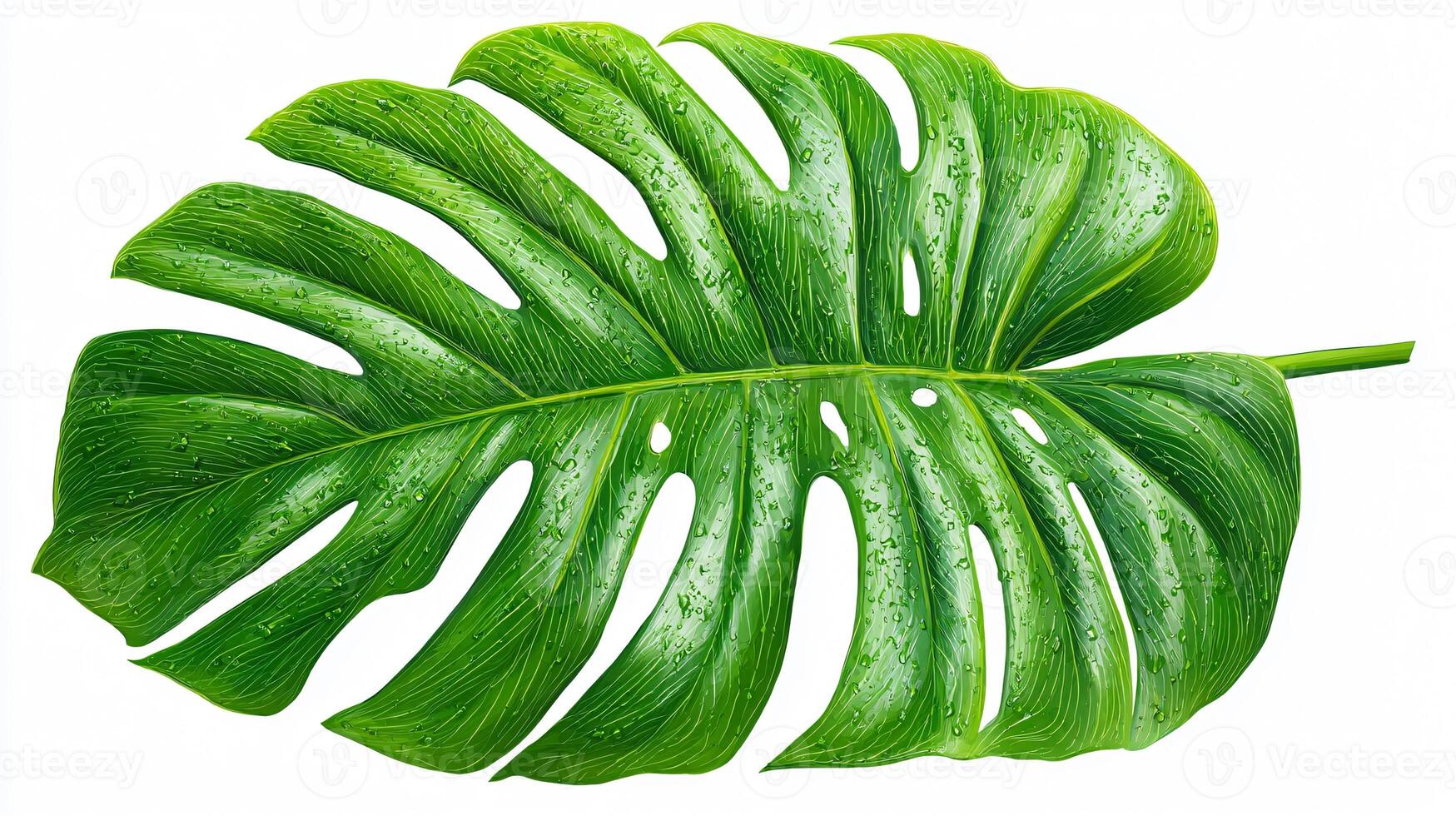Vibrant Green Monstera Leaf Cut Out for Design Projects and Botanical Prints photo