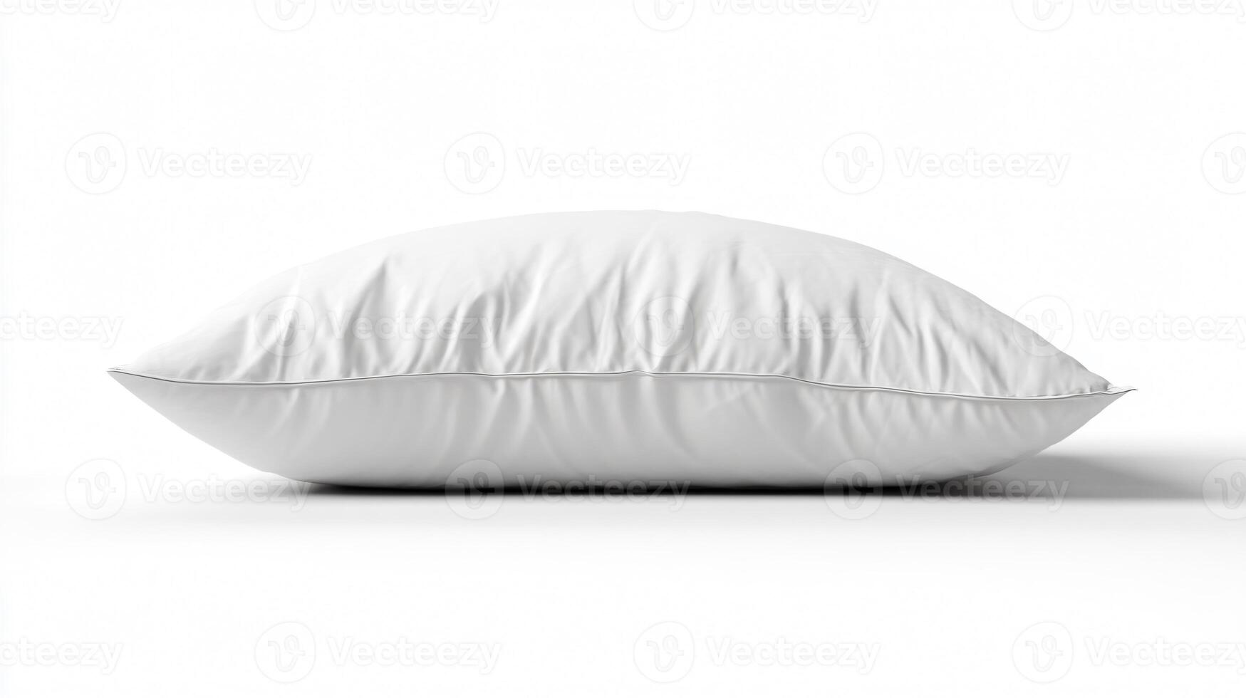 Soft White Pillow for Comfortable Sleep on Isolated White Background photo