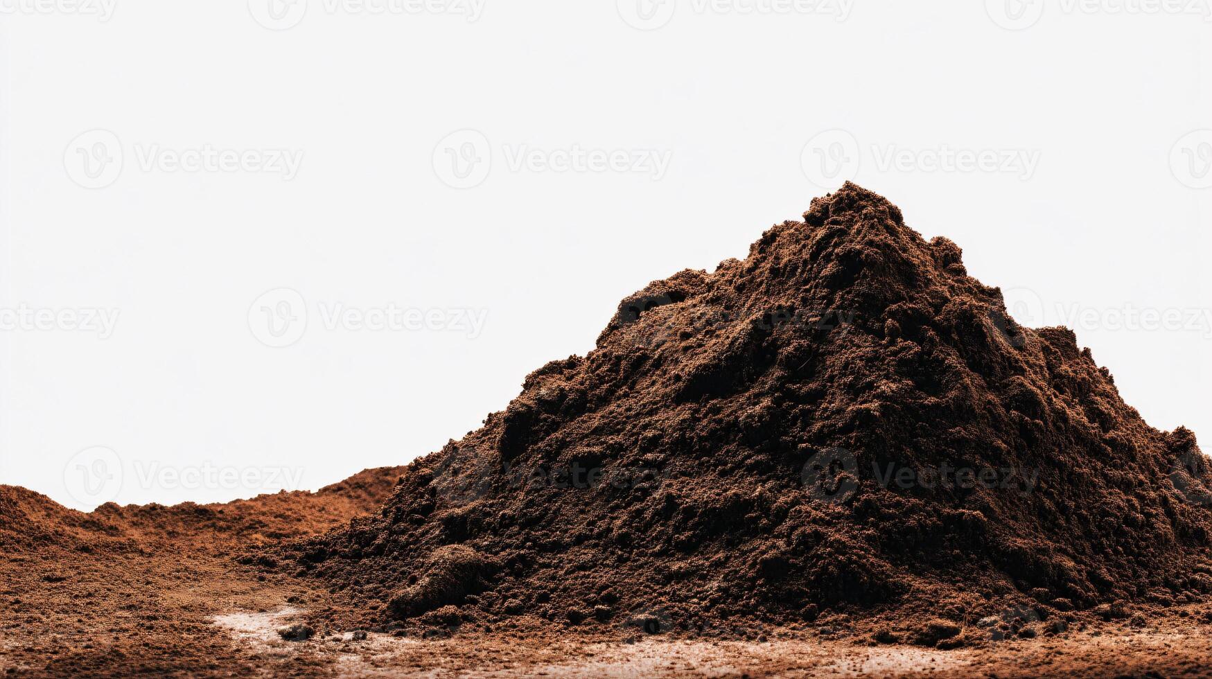Professional Soil Pile Isolated on White Background - High-Quality Image for Projects photo