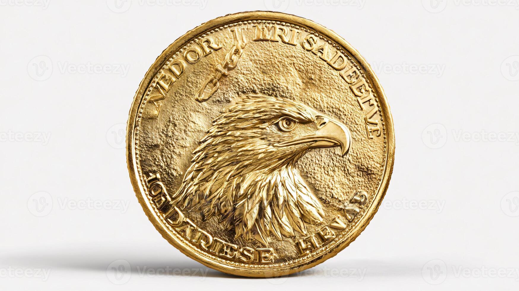 Shiny Gold Dollar Coin Isolated on White Background - High Quality Image for Financial Concepts photo