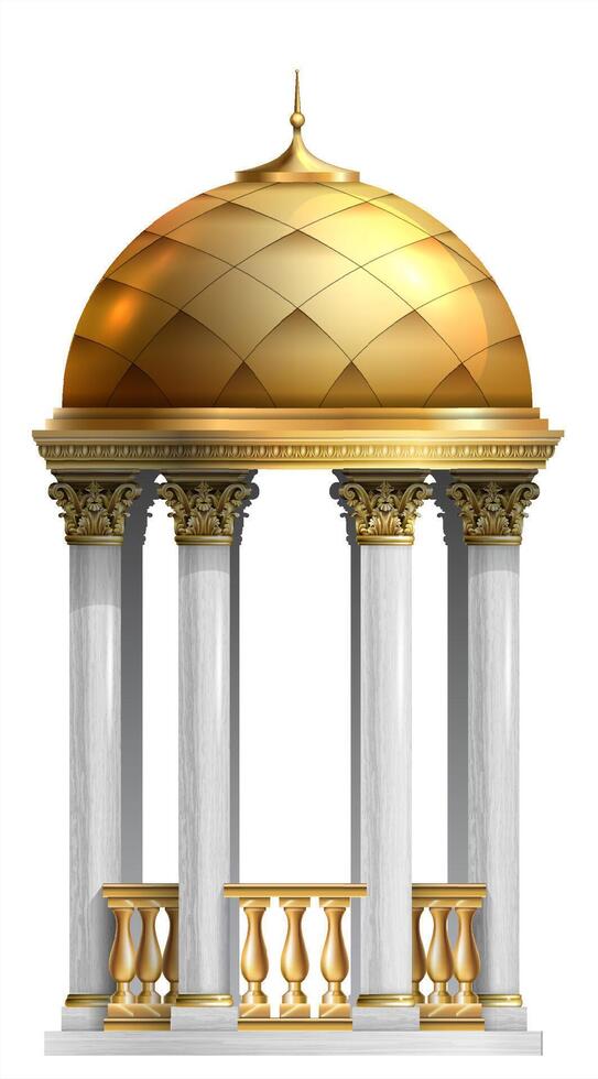Golden classic rococo baroque arch vector