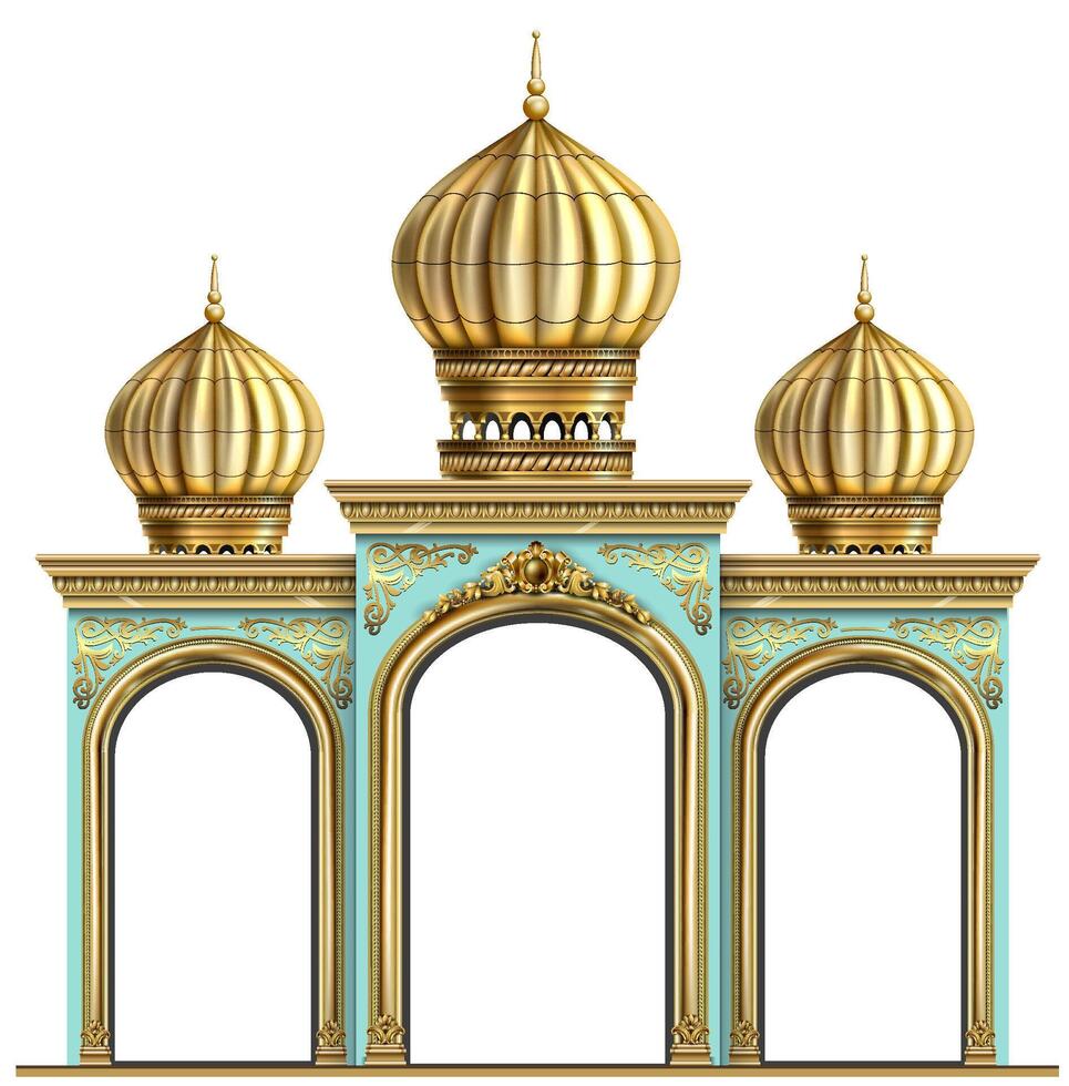 Ancient arch facade in the east or the ancient Russian style vector