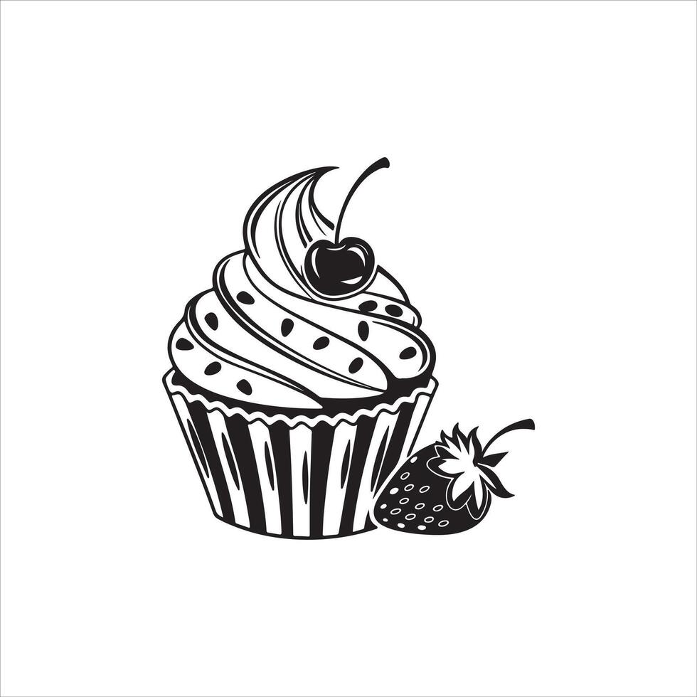 Cupcake Silhouette Clip Art vector