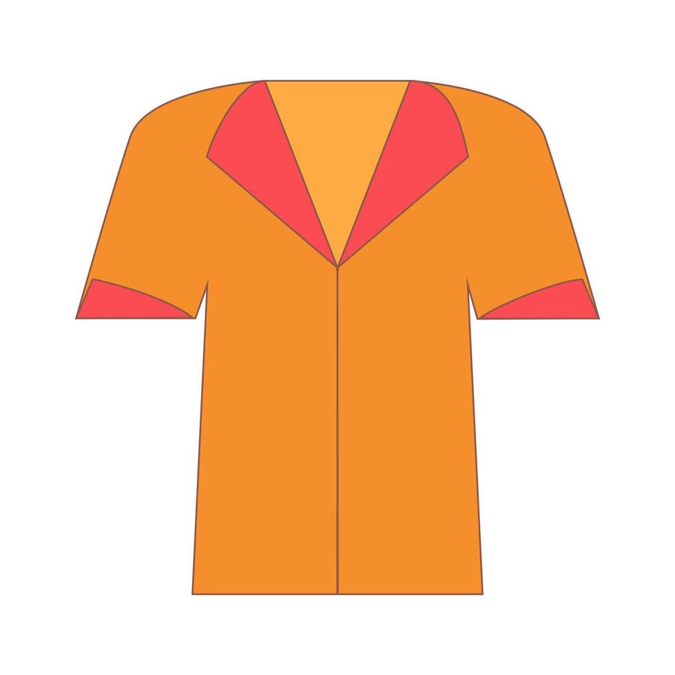 An orange shirt with red trim vector