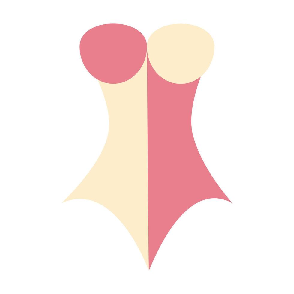 A woman's body suit with a pink and white top vector