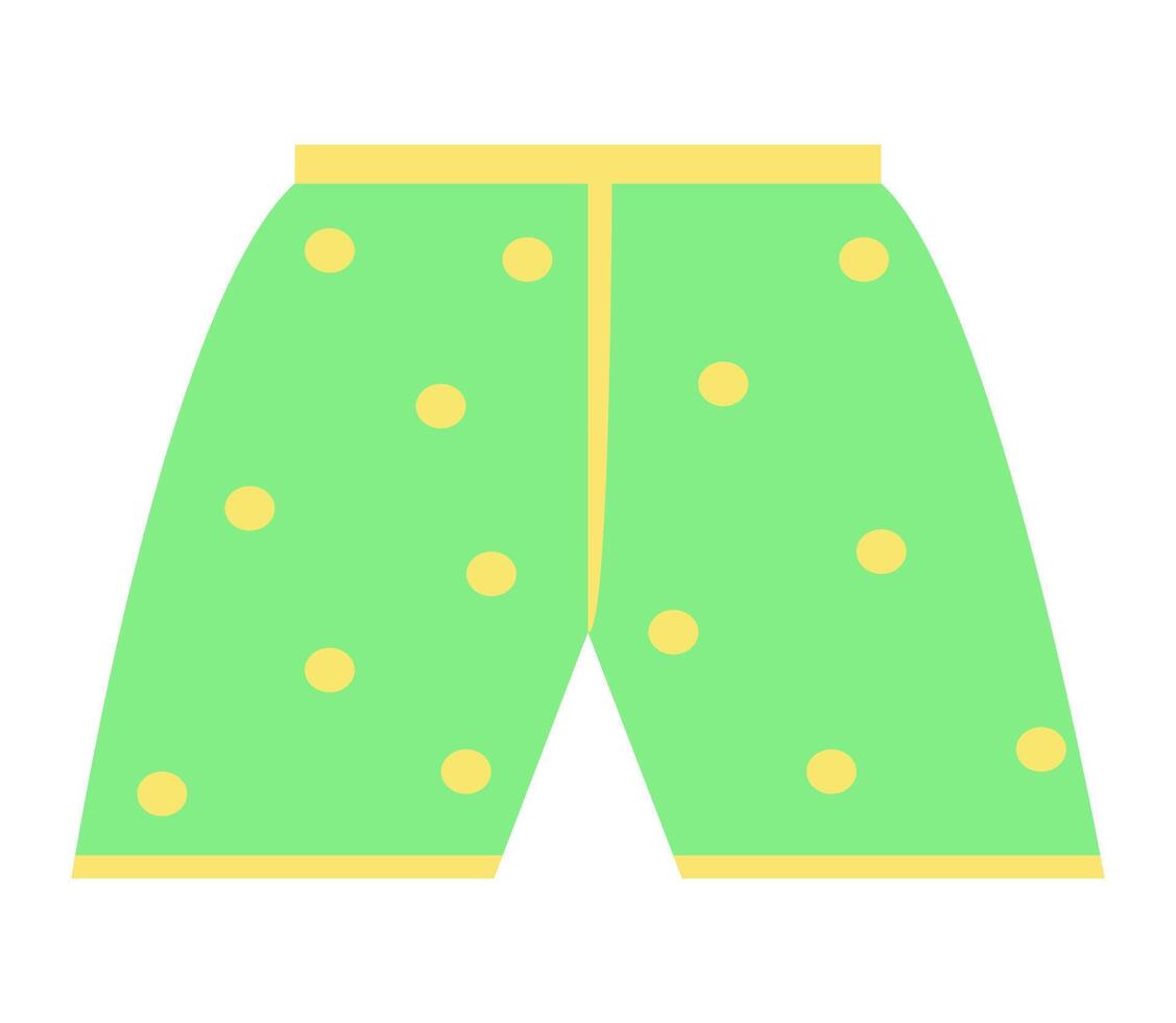 A green polka dot pajama shorts with yellow dots vector