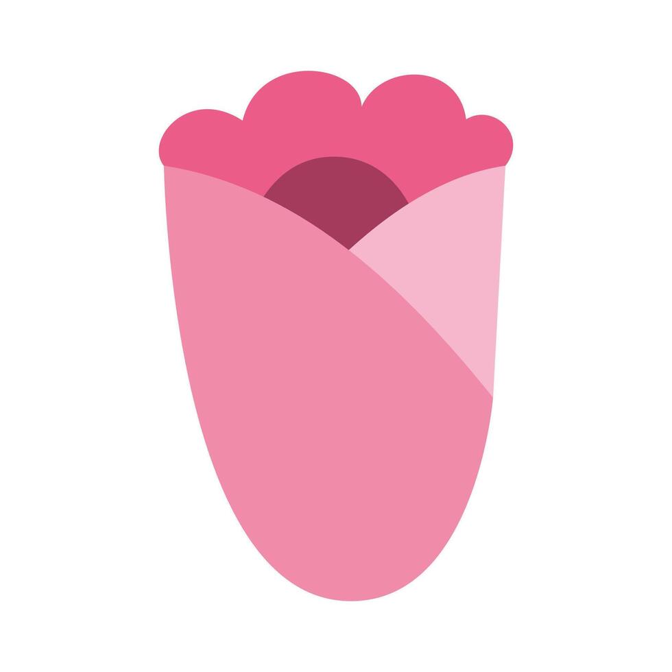 A pink flower with a white background vector