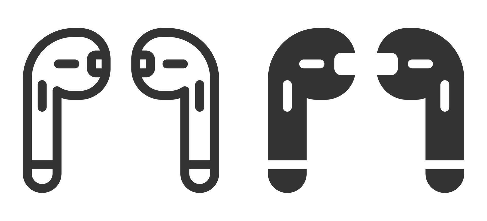 Two earphones with a broken piece of plastic vector