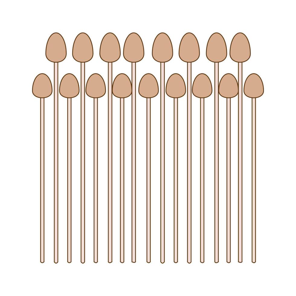 A set of wooden spoons on a white background vector